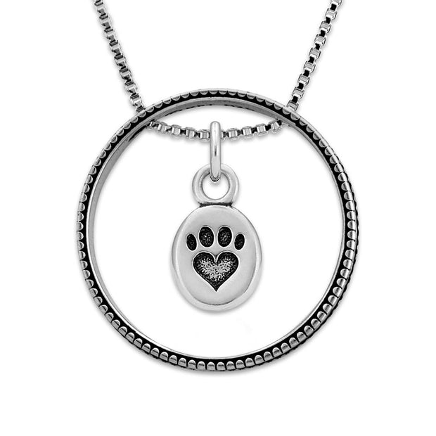 Paw Print Enhancer with We Love Paws Necklace