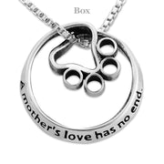 Paw Print Necklace, A Mother's Love Has No End Pendant