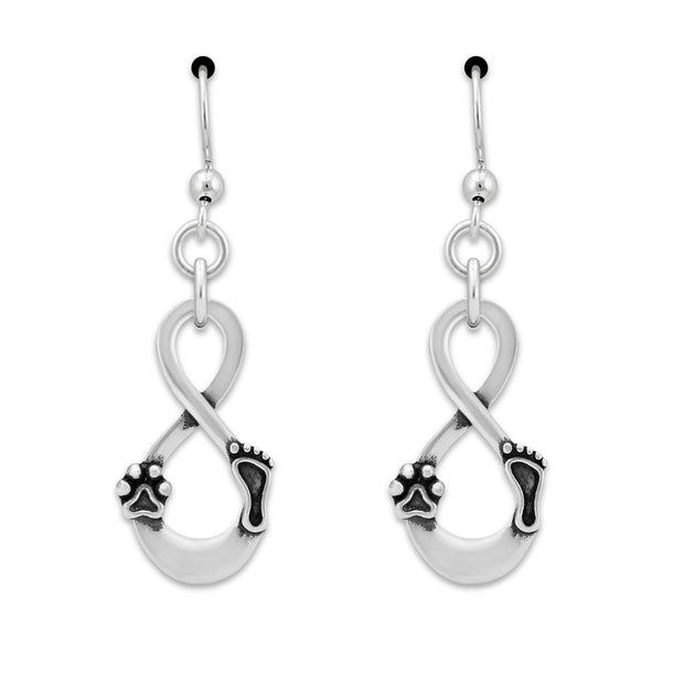 Paw Print Infinity Earrings, Our Lives Cross Paths