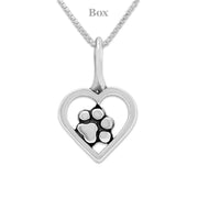 Paw and Heart Necklace, Tucked In My Heart Pendant