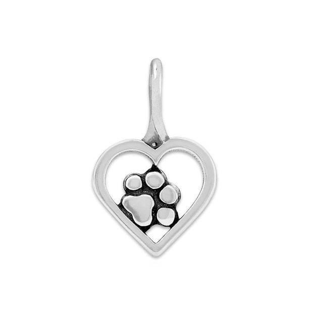 Paw and Heart Necklace, Tucked In My Heart Pendant