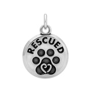 Personalized Paw Necklace, RESCUED Pendant