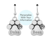 Personalized Paw Print Earrings, Unconditional Love