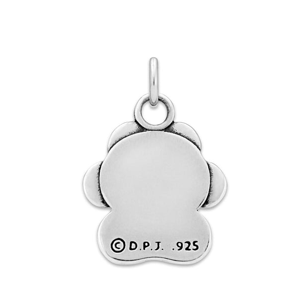 Personalized Paw Print In Silver, Unconditional Love w/Crystal Pendant