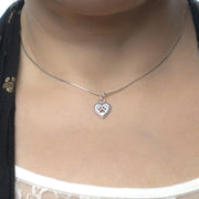 Paw and Heart Necklace, Roped Into Your Love Heart Pendant