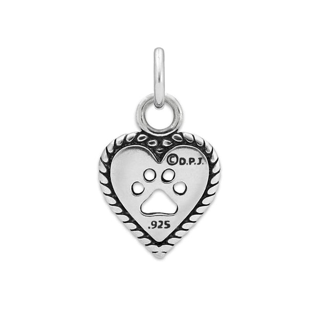 Paw and Heart Necklace, Roped Into Your Love Heart Pendant