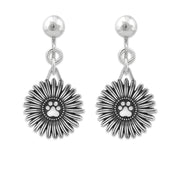 Flower and Paw Print Earrings, Flower Pawer