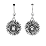 Flower and Paw Print Earrings, Flower Pawer