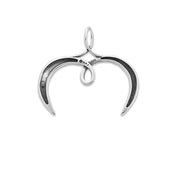 Open Heart Charm Holder with Paw Print in Sterling Silver Back Side View.