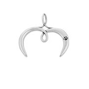 Open Heart Charm Holder with Paw Print in Sterling Silver.