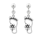 Paw Print Earrings, I Will Never Walk Alone