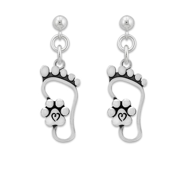 Paw Print Earrings, I Will Never Walk Alone