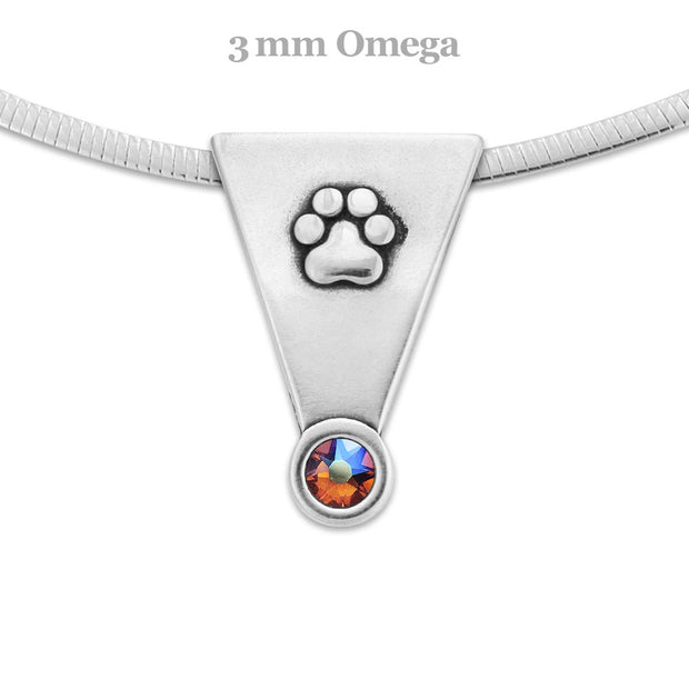 Crystal Paw Necklace, Pawsatively Elegant Pendant w/Crystal