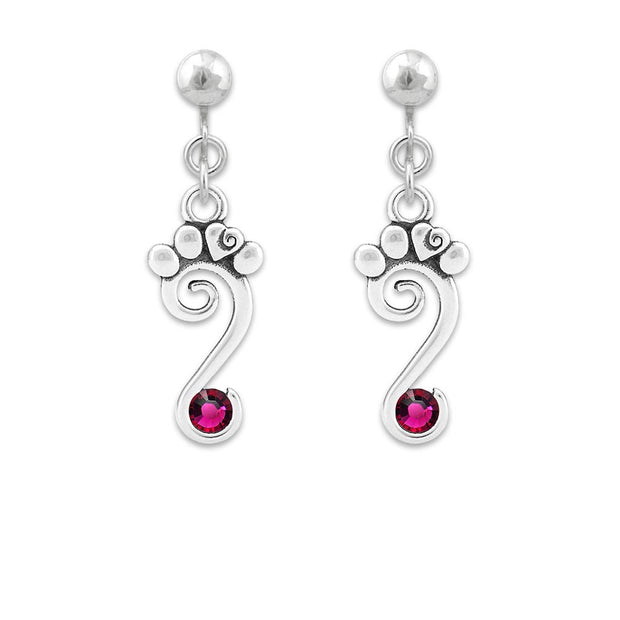 Pawsatively Perfect Paw Earrings w/Crystal