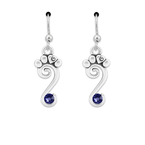 Pawsatively Perfect Paw Earrings w/Crystal