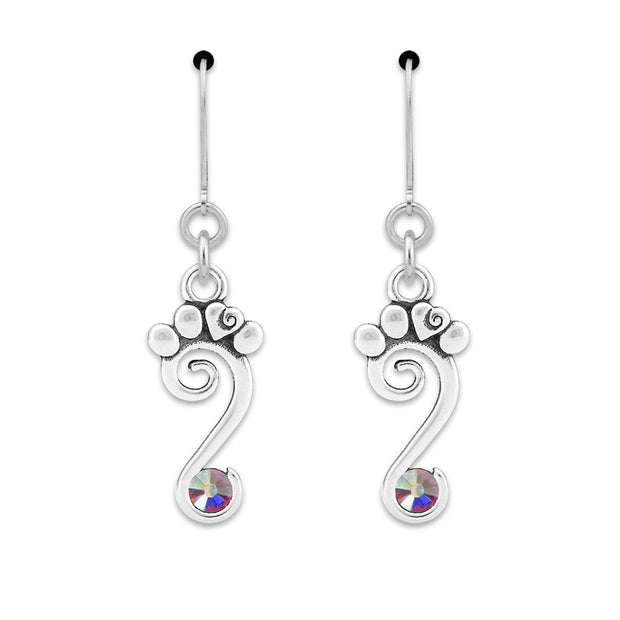 Pawsatively Perfect Paw Earrings w/Crystal