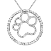 CZ Pendant Enhancer in Sterling Silver with Rhodium Plating