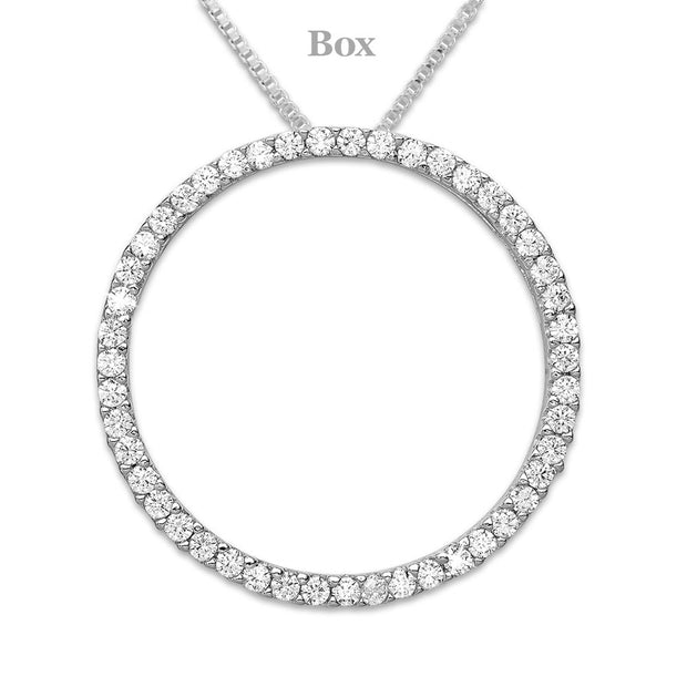 CZ Pendant Enhancer in Sterling Silver with Rhodium Plating