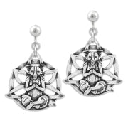 Namaste Yoga Pose Earrings Doga Jewelry in Sterling Silver