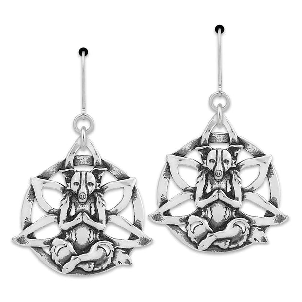 Namaste Yoga Pose Earrings Doga Jewelry in Sterling Silver