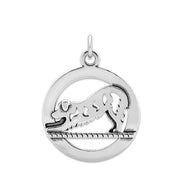 Downward Dog Yoga Pose Necklace Doga Jewelry in Sterling Silver