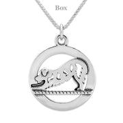 Downward Dog Yoga Pose Necklace Doga Jewelry in Sterling Silver