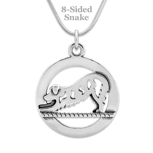 Downward Dog Yoga Pose Necklace Doga Jewelry in Sterling Silver