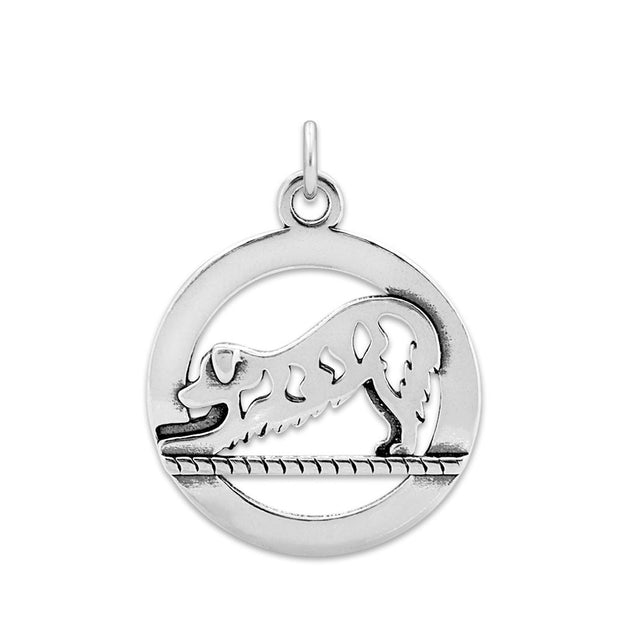 Downward Dog Yoga Pose Necklace Doga Jewelry in Sterling Silver