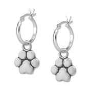 Basic Paw Print Hoop Earrings