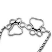 Paw Print Bracelet Sterling Silver Peek-A-Boo Paws Adjustable Bracelet