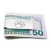 Men's Paw Print Money Clip In Sterling Silver