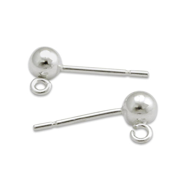 Sterling Silver 4mm Ball Posts