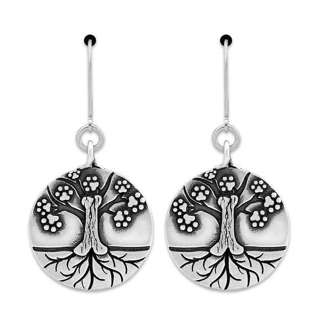 Dog Memorial Gift, Sterling Silver Tree of Life Earrings