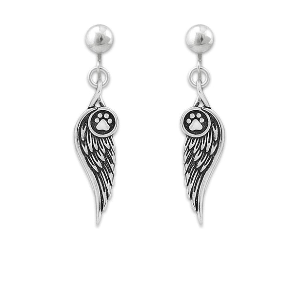 Angel Wing Earrings In Sterling Silver, Let Me Carry You Home