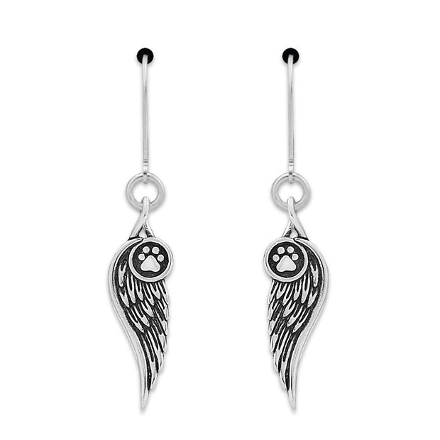 Angel Wing Earrings In Sterling Silver, Let Me Carry You Home