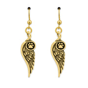 Angel Wing Earrings In Gold Bronze, Let Me Carry You Home