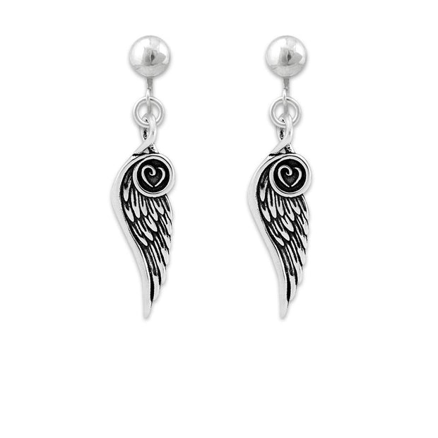 Angel Wing Memorial, Sterling Silver Forever Loved Earrings