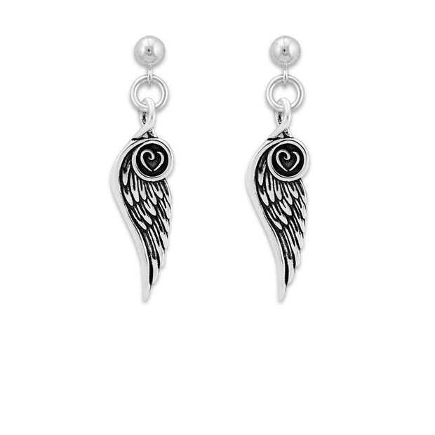 Angel Wing Memorial, Sterling Silver Forever Loved Earrings