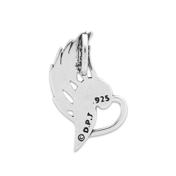 Pet Memorial Necklace, Sterling Silver Angels Flight Pendant