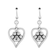 Paw Print Heart Memorial, Sterling Silver You Will Always Be Forever in My Heart Earrings