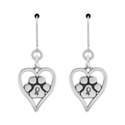 Paw Print Heart Memorial, Sterling Silver You Will Always Be Forever in My Heart Earrings