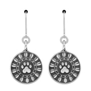 Paw Print Pet Remembrance Sterling Silver Reflection Paws Earrings