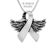 Personalized Sterling Angel Wings Of Hope Awareness Ribbon Necklace