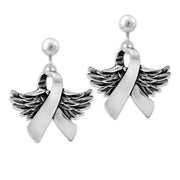 Angel Wing Earrings, Sterling Silver Wings Of Hope Earrings