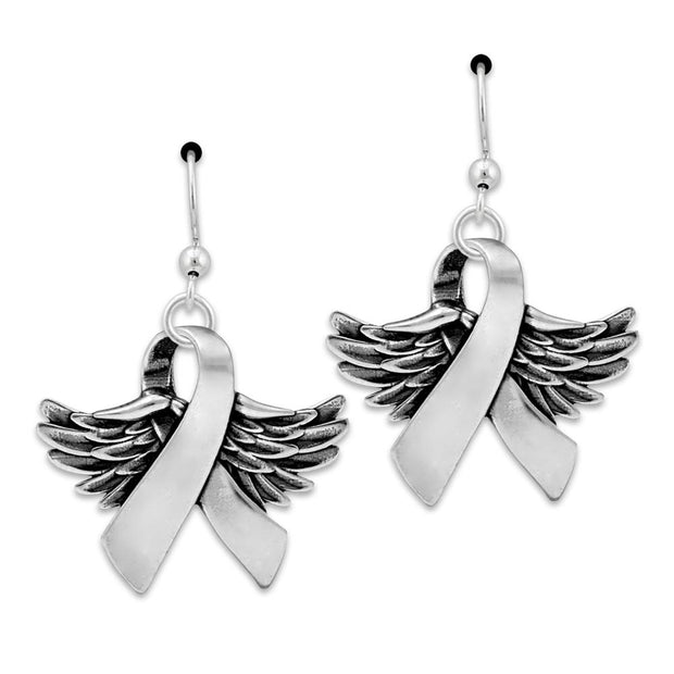 Angel Wing Earrings, Sterling Silver Wings Of Hope Earrings