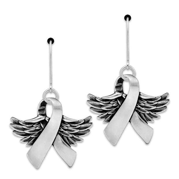 Angel Wing Earrings, Sterling Silver Wings Of Hope Earrings