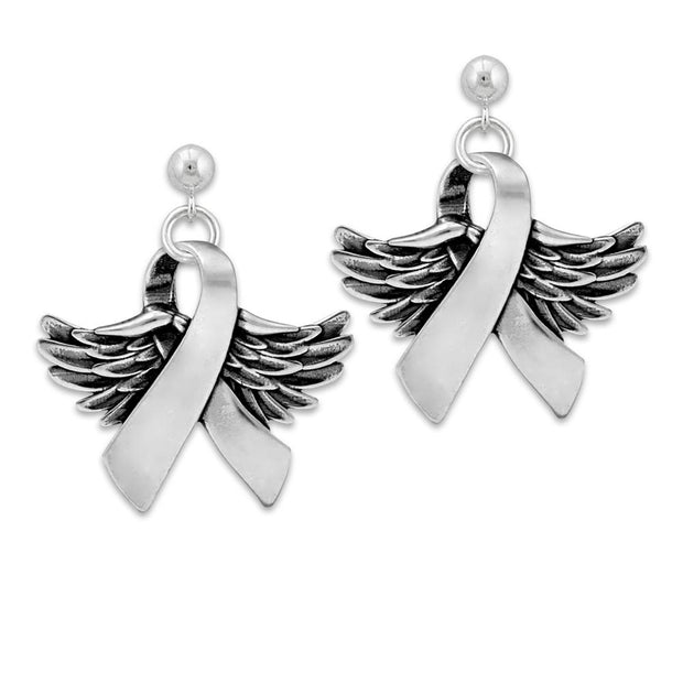 Angel Wing Earrings, Sterling Silver Wings Of Hope Earrings