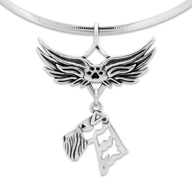 Airedale Terrier Angel Wing Necklace