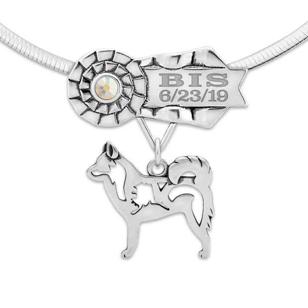 Custom Alaskan Klee Kai Rosette Necklace, MACH Jewelry