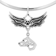 American Staffordshire Terrier Memorial Necklace, Angel Wing Jewelry